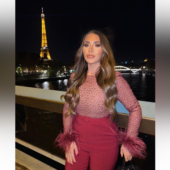 NEW SEASON Lavish Alice isabel beaded and sequin tailored jumpsuit in burgundy - Picture 6 of 8